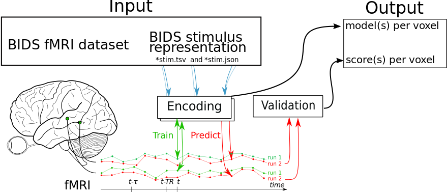 Schematic of the voxel-wise encoding BIDS app workflow
